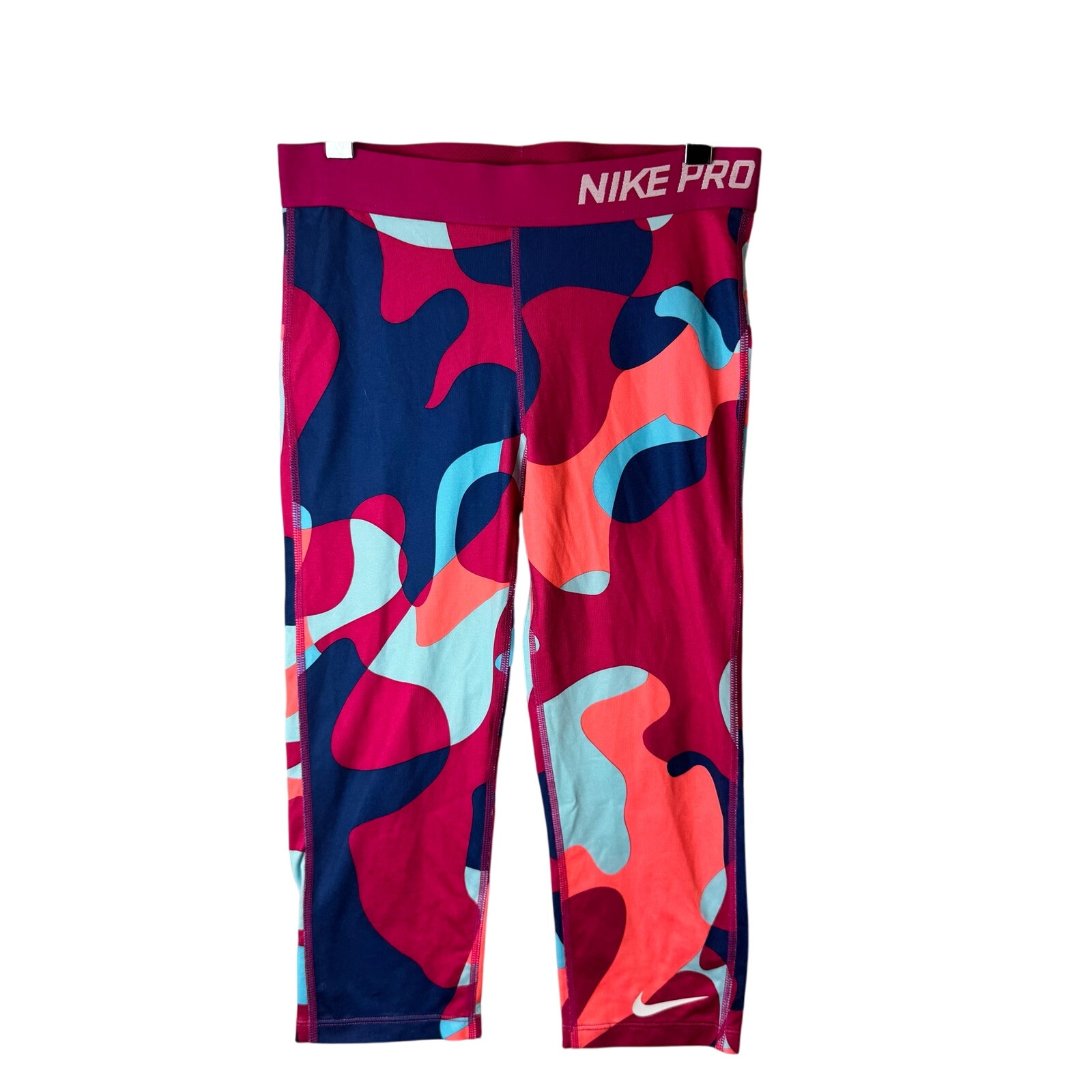 Nike Pro Dri Fit Leggings Girls Lg Camo Athletic Running Activewear Performance